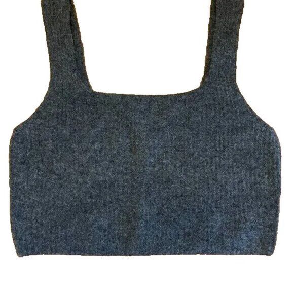 *2/$25* Everlane Crop Tank Womens Small Gray Yak Wool Blend Cozy Stretch Knit - Picture 3 of 7